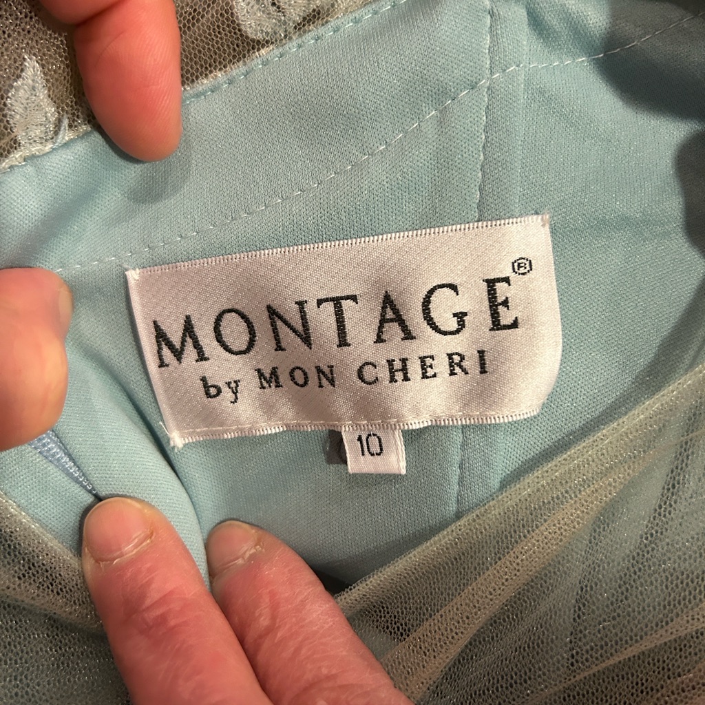 Montage By Mon Cheri Soft Blue Evening Dress